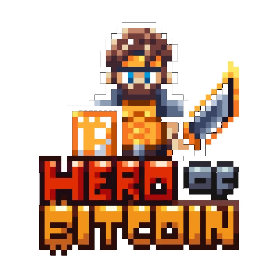Hero of Bitcoin pixel-art logo